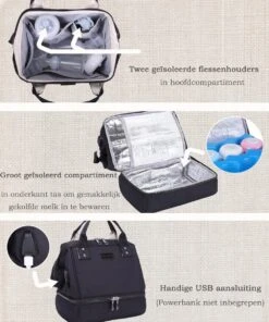 Rose & Ollie Kleine Kolftas Handtas Model Zwart - Koeltas Moedermelk -Happy Horse Winkel 1000x1200 6