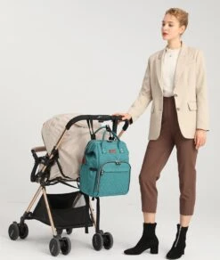 Miss Lulu Luiertas Rugzak - Inclusief Buggy En Kinderwagen Haken - Groen (E6705 GN) -Happy Horse Winkel 1015x1200
