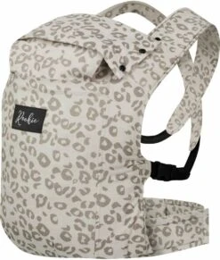 ROOKIE Baby Premium Draagzak- Design Buikdrager - Comfortabel En Ergonomisch - Pasgeboren Babydrager - Peuterdrager - Biologisch Katoen - Super Zacht - Unisex: Voor Mama En Papa (Leoprint Beige) -Happy Horse Winkel 1017x1200 4