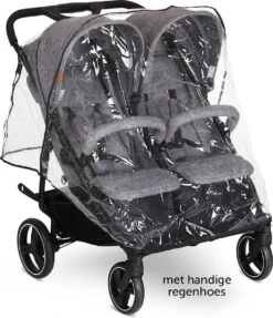 ABC Design Duo Kinderwagen Twin Circle Line - Inclusief Regenhoes - Woven Graphite -Happy Horse Winkel 1031x1200 1