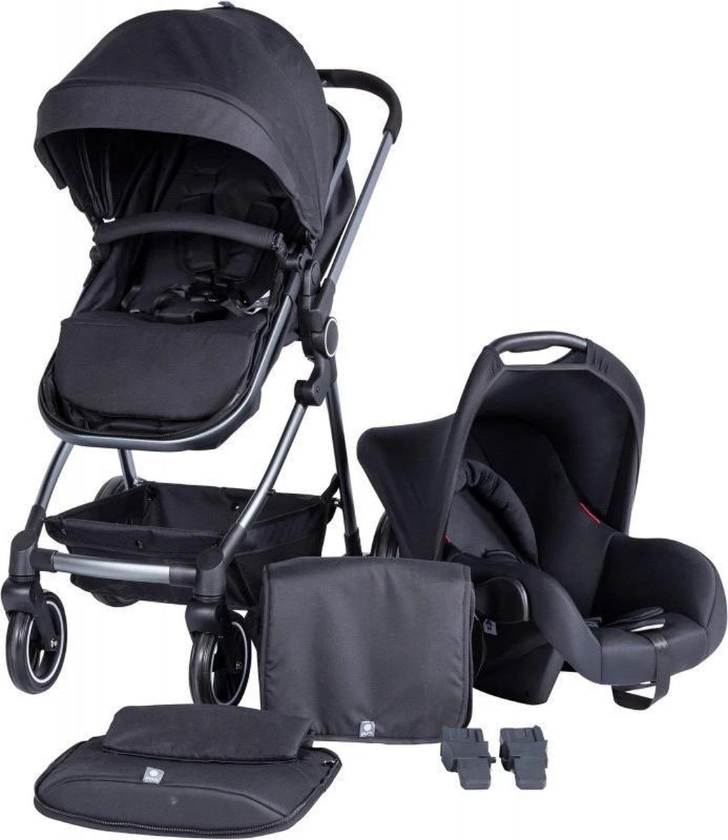 Puck Stroller 3 In 1 Max Zwart Met Frame Antra Incl Autostoel/Adapter/Mamabag 7 Puck Stroller 3 In 1 Max Zwart Met Frame Antra Incl Autostoel/Adapter/Mamabag - Afbeelding 5