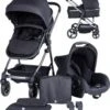 Puck Stroller 3 In 1 Max Zwart Met Frame Antra Incl Autostoel/Adapter/Mamabag -Happy Horse Winkel 1040x1200 2