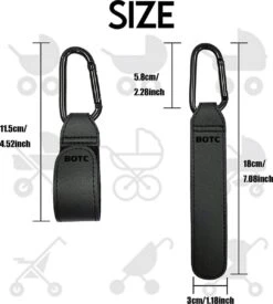 BOTC Kinderwagen Tassenhaakjes - Leer - Haakjes Voor Tassen - Set Van 2 - Leather - Extra Stevig - Buggy Haakjes - Zwart -Happy Horse Winkel 1076x1200 1