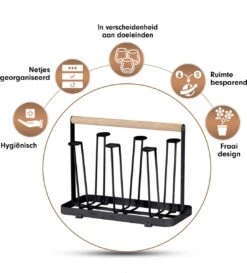 Flessenrek - Droogrek Babyfles - Flessen Rek Baby - Flessendroogrek - Afdruiprek - Afwasrek - Flessenrekje - Lekbak - Égouttoir - Zwart Met Houten Handvat - Vetalo 19 Flessenrek - Droogrek Babyfles - Flessen Rek Baby - Flessendroogrek - Afdruiprek - Afwasrek - Flessenrekje - Lekbak - Égouttoir - Zwart Met Houten Handvat - Vetalo -Happy Horse Winkel 1085x1200