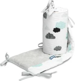 Sensillo Baby Bedbumper - Bedomrander - Anti Stootrand Ledikant - Bed Zijbeschermers - 180x30cm - Grijze Wolkjes 15 Sensillo Baby Bedbumper - Bedomrander - Anti Stootrand Ledikant - Bed Zijbeschermers - 180x30cm - Grijze Wolkjes -Happy Horse Winkel 1113x1200