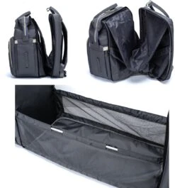 Luiertas - Multifuctioneel Luiertas 3 In 1 - Met Babybedje - Met Verschoningsmatje - Grijs - Met Usb - Met Verdikt Matras -Happy Horse Winkel 1120x1200 3