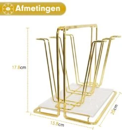 Flessenrek - Droogrek Babyfles - Flessen Rek Baby - Flessendroogrek Met Opvangbak - Afdruiprek - Afwasrek - Flessenrekje - Lekbak - Égouttoir - Goude Droogrek - Vetalo -Happy Horse Winkel 1131x1200