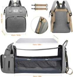 Product Plaza - Luier- En Verzorgingstas - Baby Rug Tas Met Bed - Reis Rugzak - Grote Capaciteit - Jongens En Meisjes - Grijs - Luier Tas - Verzorgingstas Baby - Uitschuifbaar Verschoon/ Slaap Bedje – Multifunctionele Rugzak 0-1 Jaar – 19 Product Plaza - Luier- En Verzorgingstas - Baby Rug Tas Met Bed - Reis Rugzak - Grote Capaciteit - Jongens En Meisjes - Grijs - Luier Tas - Verzorgingstas Baby - Uitschuifbaar Verschoon/ Slaap Bedje – Multifunctionele Rugzak 0-1 Jaar – -Happy Horse Winkel 1149x1200