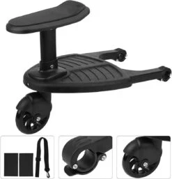 Merkloos Happyment® Universeel Meerijdplankje - Met Zitting - Voor Kinderwagen - Buggyboard - Zwart -Happy Horse Winkel 1152x1200 3