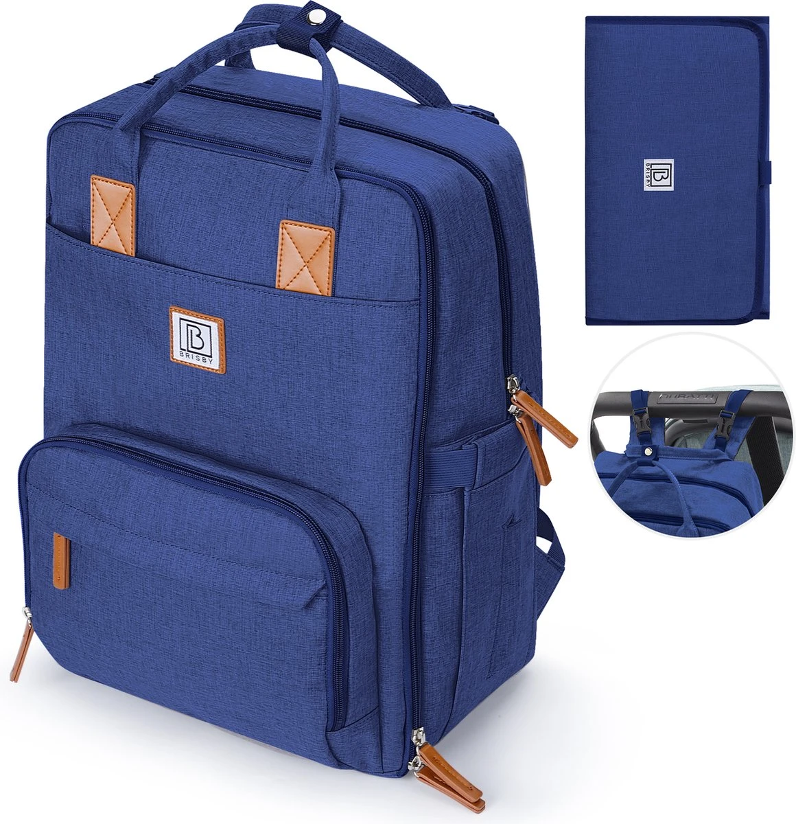 Brisby Slijtvaste Luiertas – Verzorgingstas – Met Buggymontage - Blauw 3 Brisby Slijtvaste Luiertas – Verzorgingstas – Met Buggymontage - Blauw