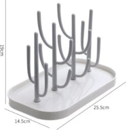 Merkloos Baby Flessen Droogrek - Afdruiprek Met Lekbak - Afwasrek - Baby Flesjes Droogrek - Flessenrek - Kraamcadeau - Baby Cadeau - Roze -Happy Horse Winkel 1165x1200