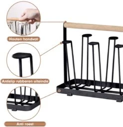 Flessenrek - Droogrek Babyfles - Flessen Rek Baby - Flessendroogrek - Afdruiprek - Afwasrek - Flessenrekje - Lekbak - Égouttoir - Zwart Met Houten Handvat - Vetalo 16 Flessenrek - Droogrek Babyfles - Flessen Rek Baby - Flessendroogrek - Afdruiprek - Afwasrek - Flessenrekje - Lekbak - Égouttoir - Zwart Met Houten Handvat - Vetalo -Happy Horse Winkel 1167x1200