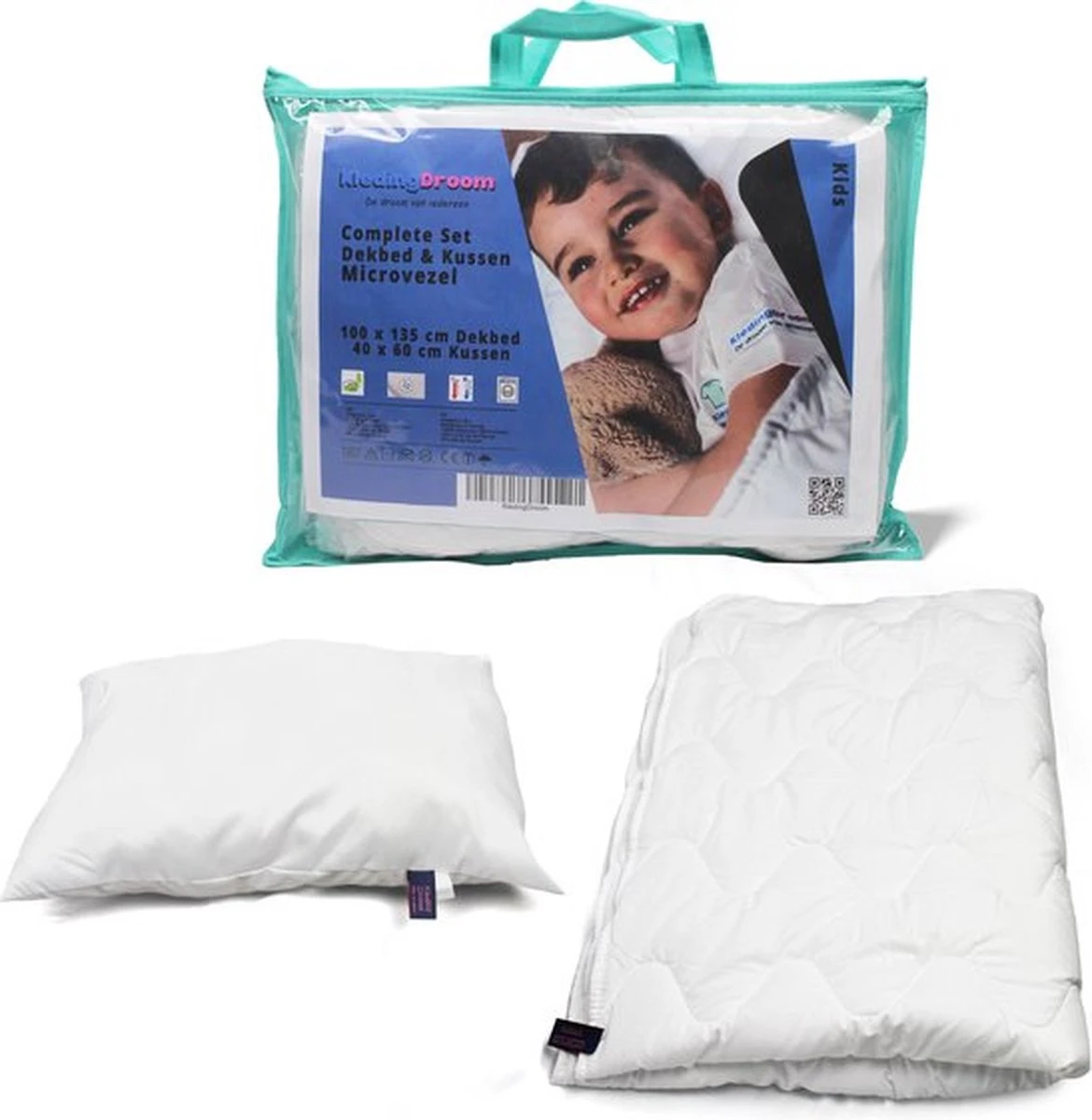 Kinderdekbed 2 In 1 KledingDroom® - 135x100 Cm Dekbed + 40x60 Kussen - Anti-allergisch Wasbaar 3 Kinderdekbed 2 In 1 KledingDroom® - 135x100 Cm Dekbed + 40x60 Kussen - Anti-allergisch Wasbaar