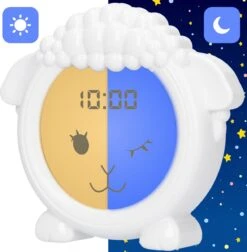 Slaaptrainer - Kinderwekker - Slaapwekker - Oplaadbaar - Nachtlampje Kinderen - Slaaptrainer Schaap Kinderen - Met Dimfunctie - Daily Logix