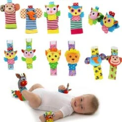 Baby Rammelaar | Baby Rammelaar Sokjes En Rammelaar Armbanden|4-delig Rammelaar Set|Pols- En Voetrammelaar Set| 0 T/m 24 Maanden | Babyarmband | Babysokken | Babykleding|Pasgeboren Baby| Baby Gift Set -Happy Horse Winkel 1194x1200