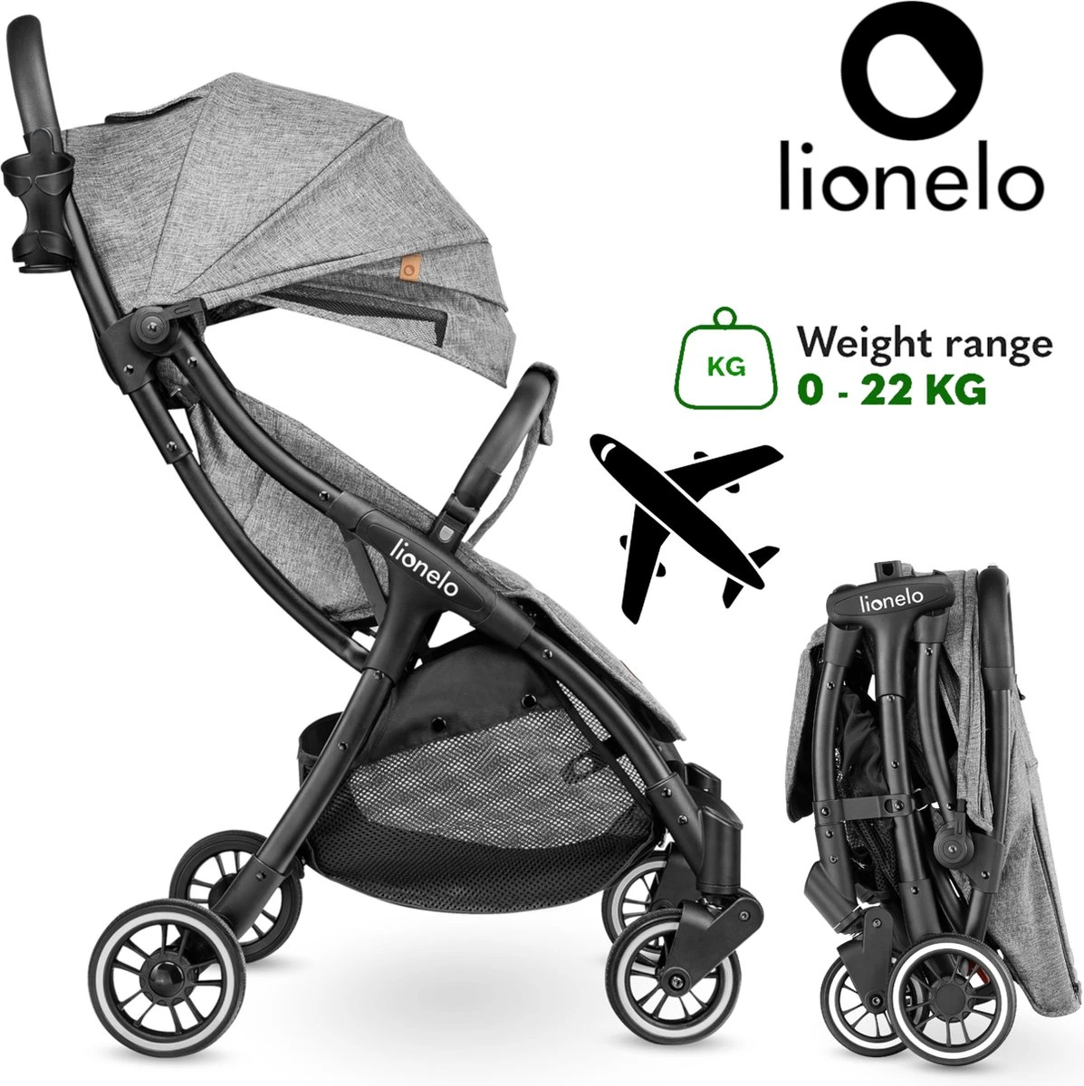 Lionelo Buggy Julie One - Kinderwagen Premium - Automatisch Opvouwen - Wandelwagen Tot 22 Kg - Comfortabele Zitje 3 Lionelo Buggy Julie One - Kinderwagen Premium - Automatisch Opvouwen - Wandelwagen Tot 22 Kg - Comfortabele Zitje