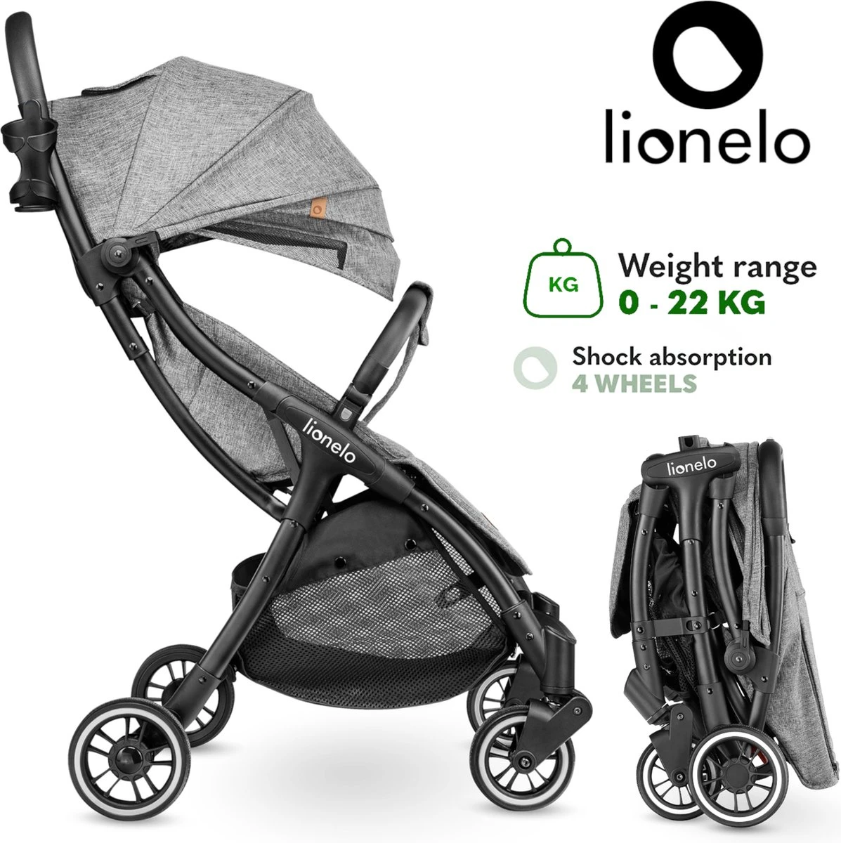 Lionelo Buggy Julie One - Kinderwagen Premium - Automatisch Opvouwen - Wandelwagen Tot 22 Kg - Comfortabele Zitje 17 Lionelo Buggy Julie One - Kinderwagen Premium - Automatisch Opvouwen - Wandelwagen Tot 22 Kg - Comfortabele Zitje - Afbeelding 15