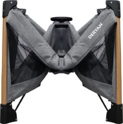 Deryan Luxe Campingbed Compleet - 120x60cm - Bodemverhoger - Verschoonblad - Opbergmand - Grijs -Happy Horse Winkel 1197x1200 12