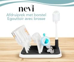 Nevi Afdruiprek Met Lekbak - Afdruipmat Voor 10 Flessen - Opvouwbaar Droogrek Babyfles - Inclusief Afwasborstel -Happy Horse Winkel 1200x1005 2