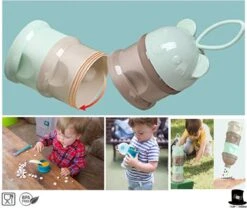 Bob Online ™ – Blauw Beer – Melkpoeder Doseerdoosje + Rietje – BPA-vrij – Melkpoeder Toren Blauw – Melkpoedertoren – Milk Powder Tower – Milk Powder Dispenser – Bewaar Bakjes – Reisbox – Bewaardoosje – Herbruikbaar Rietje – Baby Training Straw -Happy Horse Winkel 1200x1011