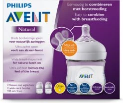 Philips Avent Natural Babyfles – SCF030/27 Babyfles (0m+) Voor Langzame Toevoer – 2 Stuks -Happy Horse Winkel 1200x1012