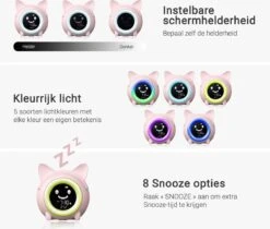 Merkloos Slaaptrainer - Wake-up Light - Digitale Wekker Met Slaaptimers - Nachtlamp Met Slaapdeuntjes - Kat - Perzik -Happy Horse Winkel 1200x1019 1