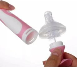 Merkloos Flessenborstel - Schoonmaakborstel Babyfles - Flessenreiniger - Fles Afwasborstel - Borstel Voor Drinkbus Of Drinkfles - Silicone - Duurzaam - Roze -Happy Horse Winkel 1200x1048