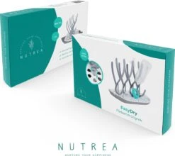 Nutrea EasyDry – Flessen Droogrek Baby – Afdruiprek Babyfles – Droogrek Voor Flessen – Inclusief Lekbak – Grijs/Wit -Happy Horse Winkel 1200x1070 1