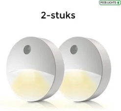 Merkloos LED Nachtlampje Plugin/stopcontact – 2 Stuks Nachtlampje Met Dag/nacht Sensor – Werkt Op Stroom – Warmlicht – Voor In De Baby/kinder Kamer