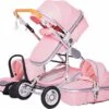 Merkloos Luxe 3-in-1 Kinderwagen - Wandelwagen - Autostoeltje - Buggy - Inklapbaar - Roze - 0-36 Maanden -Happy Horse Winkel 1200x1104 7