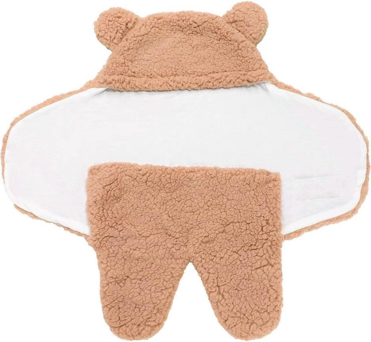 Merkloos Babyslaapzak - Bruine Teddy Beer Inbakerdoek Newborn - 0-2 Mnd 5 Merkloos Babyslaapzak - Bruine Teddy Beer Inbakerdoek Newborn - 0-2 Mnd - Afbeelding 3