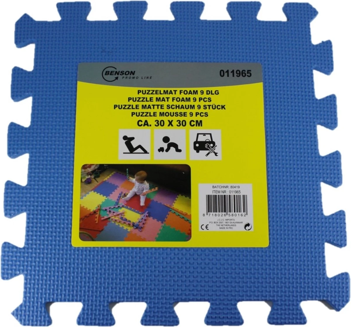 Benson 9 Stuks Zwarte Puzzel Vloertegels Foam 30 X 30 Cm - Puzzel Speelmat - Baby/peuter Speelgoed Matten 8 Benson 9 Stuks Zwarte Puzzel Vloertegels Foam 30 X 30 Cm - Puzzel Speelmat - Baby/peuter Speelgoed Matten - Afbeelding 6