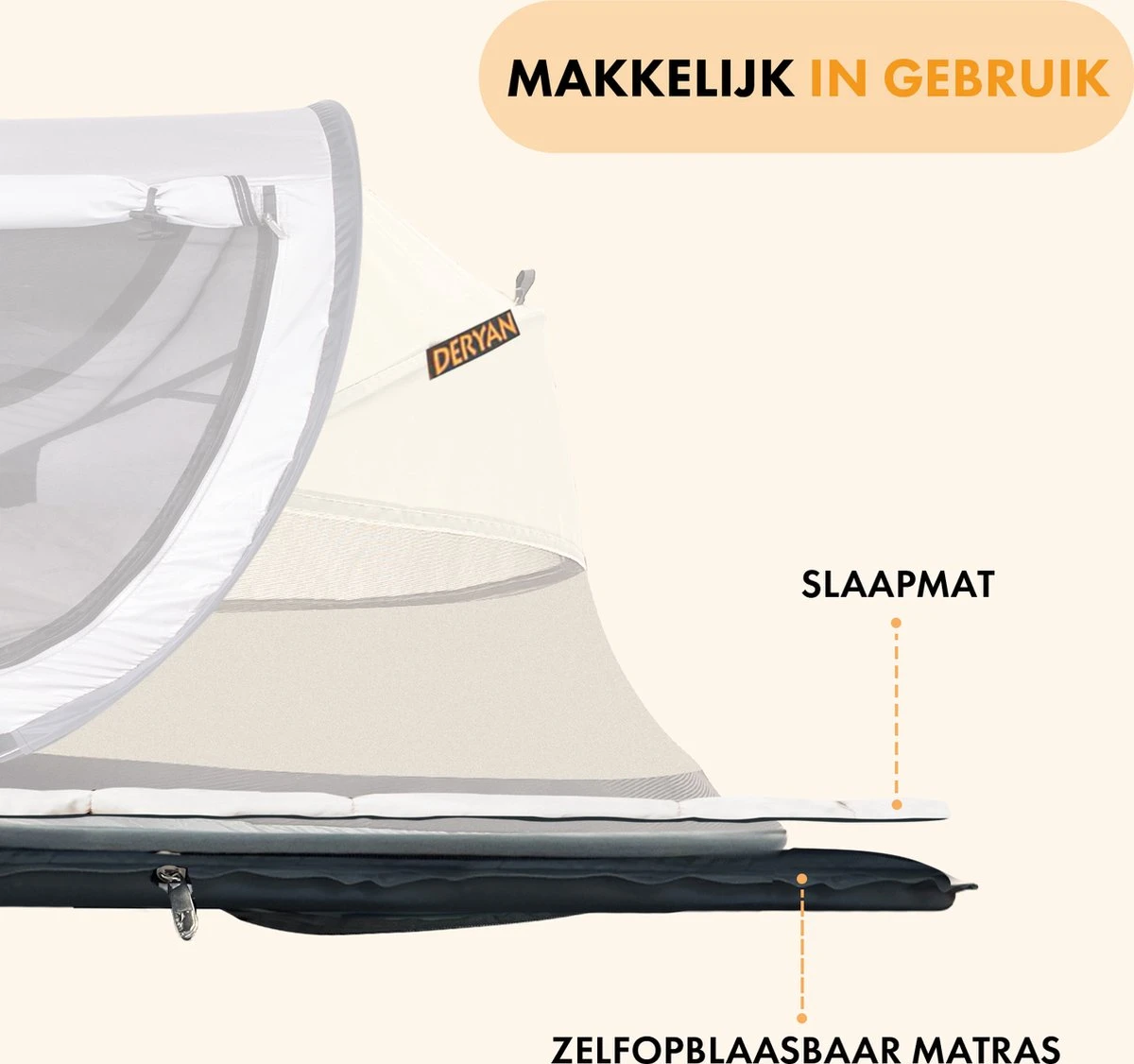 Deryan Peuter Luxe Campingbedje – Inclusief Zelfopblaasbare Matras - Silver 6 Deryan Peuter Luxe Campingbedje – Inclusief Zelfopblaasbare Matras - Silver - Afbeelding 4