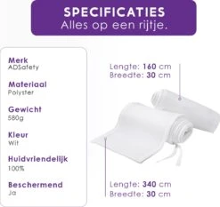 ADSafety - Baby Bed Omrander - Bedbumper - Hoofdbeschermer - Set Van 2 - 340x30cm & 160x30cm -Happy Horse Winkel 1200x1130 1