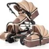 Merkloos Kinderwagen 3-in-1 – Luxe Kinderwagen - Buggy – Wandelwagen - Multifunctioneel – Opklapbaar – Incl Autostoel – Khaki
