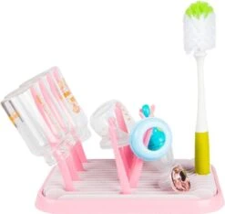 Nevi Afdruiprek Met Lekbak - Afdruipmat Voor 10 Flessen - Opvouwbaar Droogrek Babyfles - Inclusief Afwasborstel -Happy Horse Winkel 1200x1135