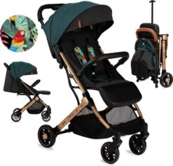 MoMi Wandelwagen - Compacte Lichtgewicht Buggy - Estelle - Green-Gold (geschikt Van 6mnd - 15kg) -Happy Horse Winkel 1200x1149 8