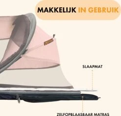 Deryan Baby Luxe Campingbedje – Inclusief Zelfopblaasbare Matras - Rose -Happy Horse Winkel 1200x1151 5