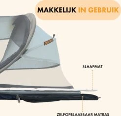Deryan Baby Luxe Campingbedje – Inclusief Zelfopblaasbare Matras - Blue -Happy Horse Winkel 1200x1151 6