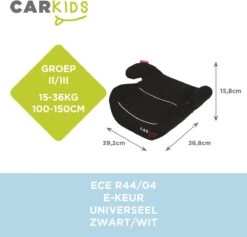 Carkids Auto Zitverhoger Zwart En Wit | Autostoel Groep 2-3 | Kinderen Van 3,5-12 Jaar | 15-36 Kg -Happy Horse Winkel 1200x1152 11