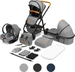 Lionelo Amber 3in1 - Kinderwagen - XXL SET - Incl. Autostoel - 0-22kg