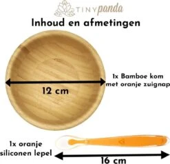 Tiny Panda - Kinderservies Bamboe - Houten Kom - Baby Kom - Lepel Baby - Baby Servies - Baby Eetkom Met Zuignap -Happy Horse Winkel 1200x1157 8