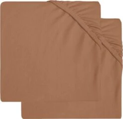 Jollein Baby Hoeslaken Boxmatras Jersey 75x95cm - Caramel - 2 Stuks -Happy Horse Winkel 1200x1159
