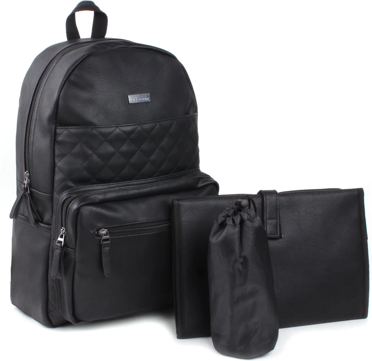 Kidzroom Popular Luiertas Rugzak - Zwart - Verschoonmatje - Flessenhouder 8 Kidzroom Popular Luiertas Rugzak - Zwart - Verschoonmatje - Flessenhouder - Afbeelding 6