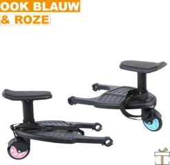 Merkloos Happyment® Universeel Meerijdplankje - Met Zitting - Voor Kinderwagen - Buggyboard - Zwart -Happy Horse Winkel 1200x1167 5