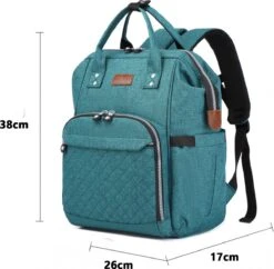 Miss Lulu Luiertas Rugzak - Inclusief Buggy En Kinderwagen Haken - Groen (E6705 GN) -Happy Horse Winkel 1200x1174 7