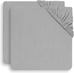 Jollein Baby Hoeslaken Ledikant Jersey 60x120cm - Soft Grey - 2 Stuks -Happy Horse Winkel 1200x1186 3
