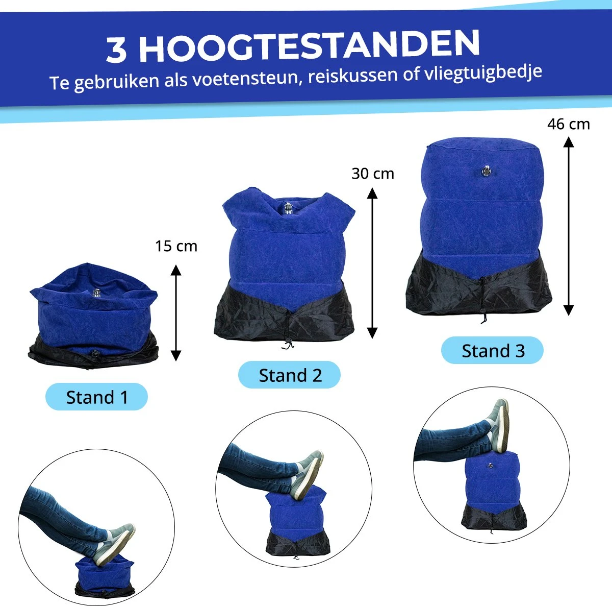 Merkloos Voetensteun - Vliegtuigbedje - Premium Quality XL - Reisbedje - Met Speciale Draagtas - Vliegtuig Kussen - Voetenbankje Of Poef - Met Slaapmasker & Pomp - Grijs 5 Merkloos Voetensteun - Vliegtuigbedje - Premium Quality XL - Reisbedje - Met Speciale Draagtas - Vliegtuig Kussen - Voetenbankje Of Poef - Met Slaapmasker & Pomp - Grijs - Afbeelding 3