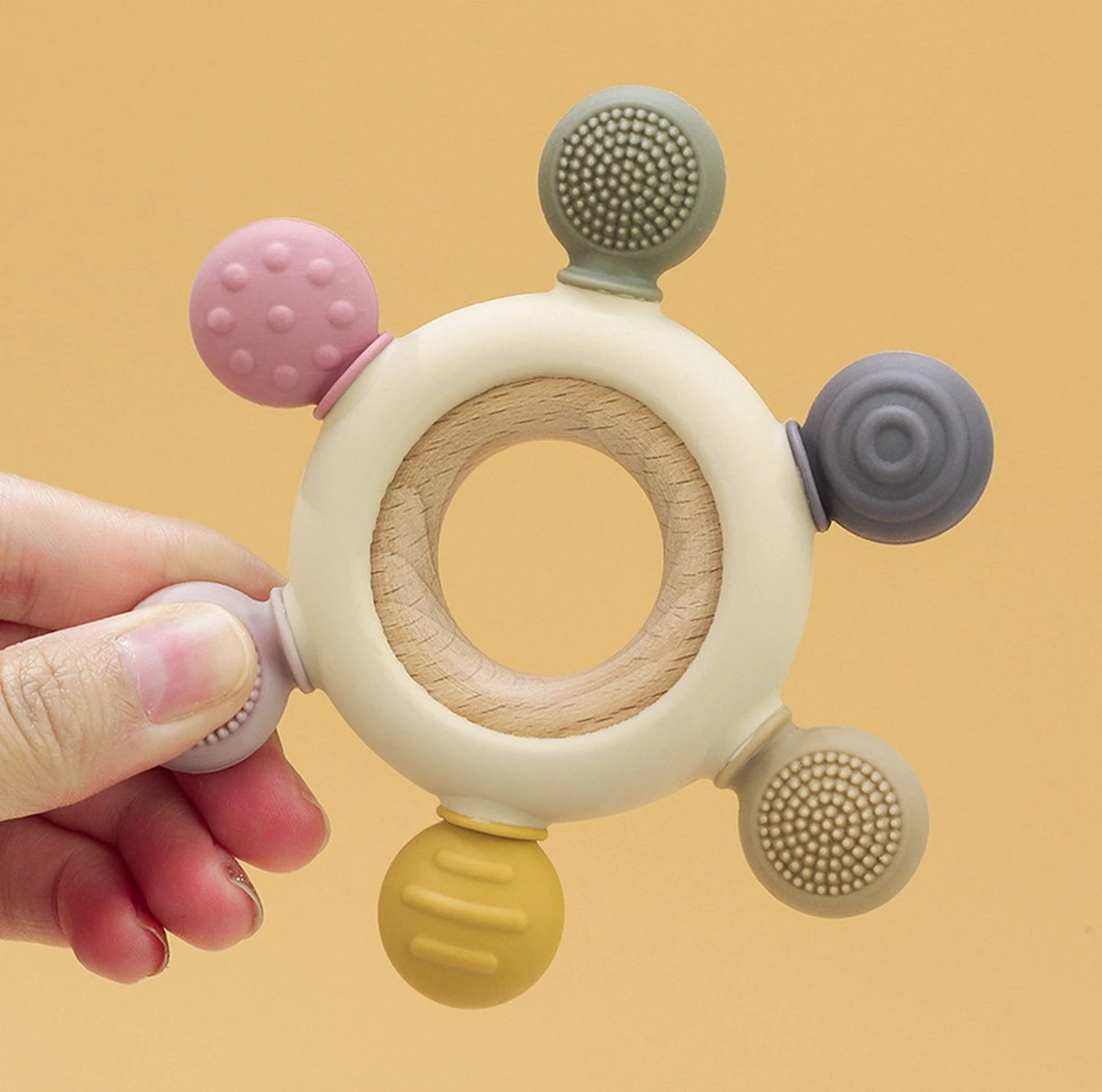 Merkloos Bijtring - Bijtspeelgoed - BPA Vrij - Siliconen - Baby Speelgoed - Roze 6 Merkloos Bijtring - Bijtspeelgoed - BPA Vrij - Siliconen - Baby Speelgoed - Roze - Afbeelding 4