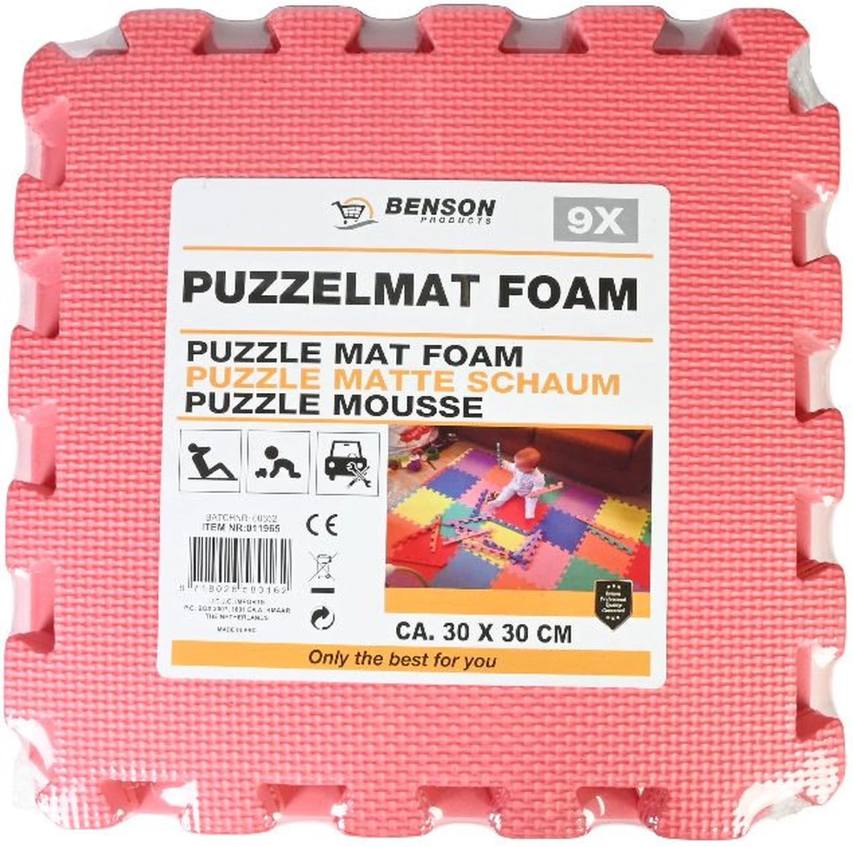 Benson 9 Stuks Zwarte Puzzel Vloertegels Foam 30 X 30 Cm - Puzzel Speelmat - Baby/peuter Speelgoed Matten 5 Benson 9 Stuks Zwarte Puzzel Vloertegels Foam 30 X 30 Cm - Puzzel Speelmat - Baby/peuter Speelgoed Matten - Afbeelding 3